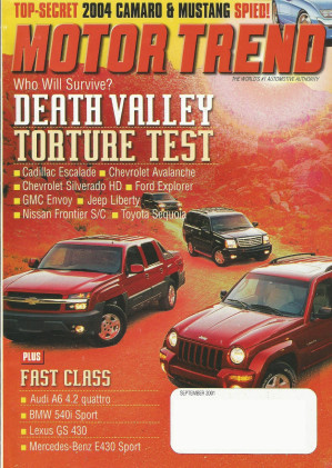 MOTOR TREND 2001 SEPT - MAZDA MP3, ALARMS, ANDRETTI